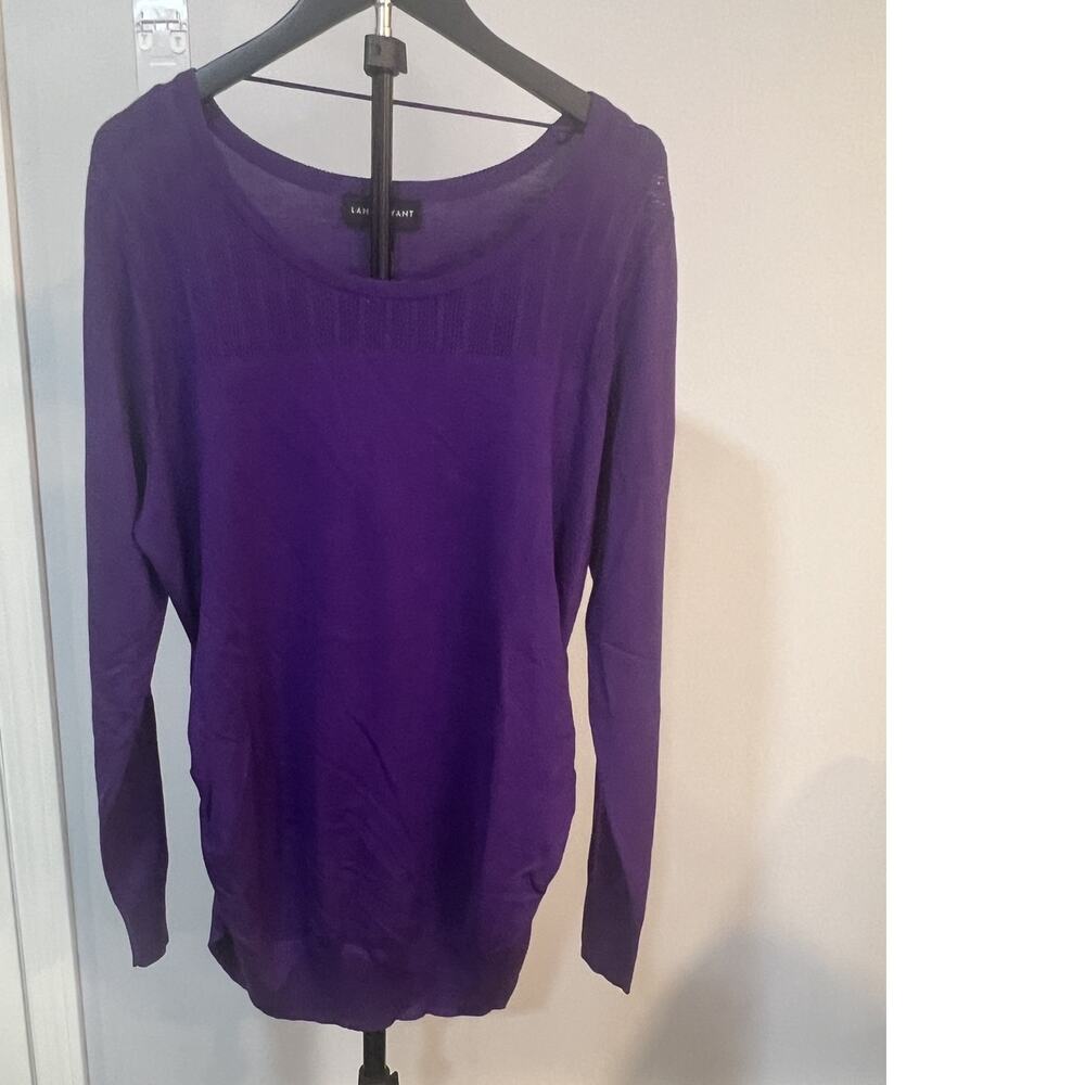 Lane Bryant Purple Open Knit Yoke Tunic Sweater Size 14/16 NWT